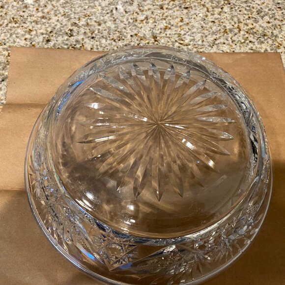 Vintage Bohemian Cut to Clear Crystal Bowl. Round. Made in Czechia in 1950s EUC - Picture 12 of 13